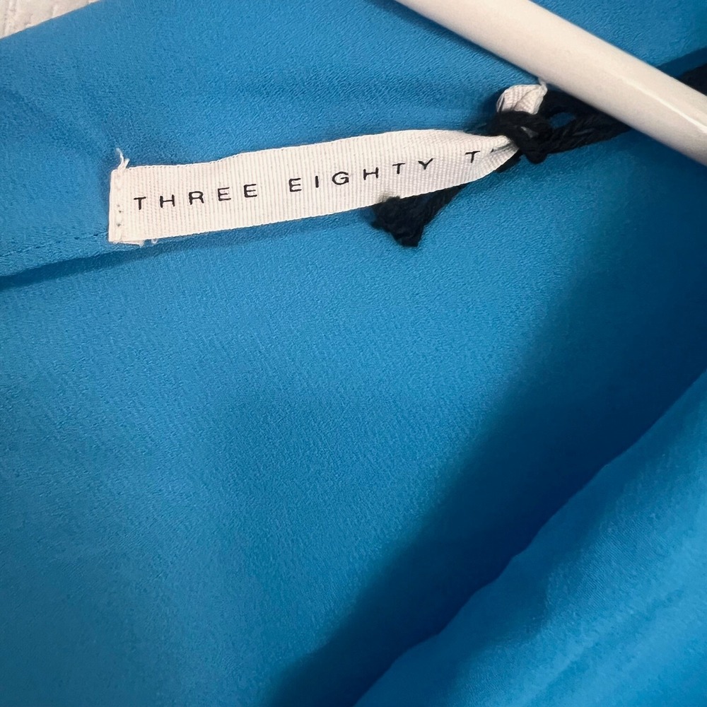 Three Eighty Two Blue Long Sleeve Wrap Romper Ope… - image 7